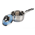Stainless Steel Cookware Set with Glass Blue Lid