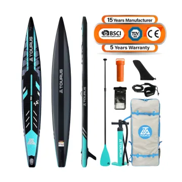 TOURUS New Design 14' Inflatable Racing SUP Paddle Board for Surf and Race