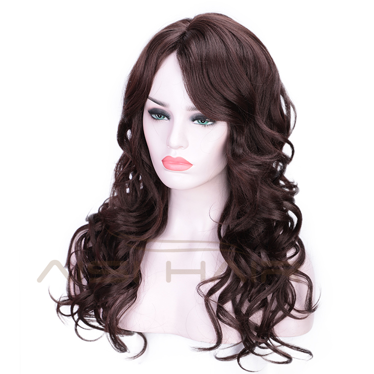 Long Wavy Brown Body Wave Wig Heat Resistant Synthetic Hair For Black White Women Fashion Cosplay Party Wigs