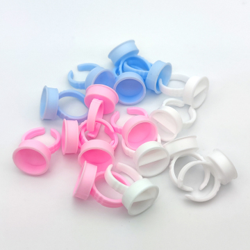 Disposable Pink Heart-Shaped Tattoo Ink Cup with Glue for Lashes