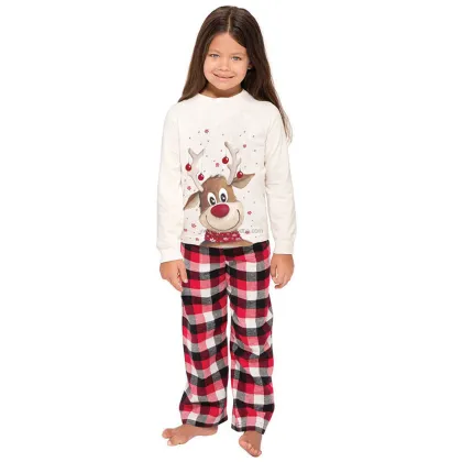Customized Family Christmas Pajamas - Winter New Print Parent-Child Long-Sleeved Suit