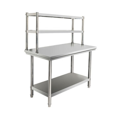 Stainless Steel Cutting Board Work Table with 2-Tier Countertop Shelf for Kitchens