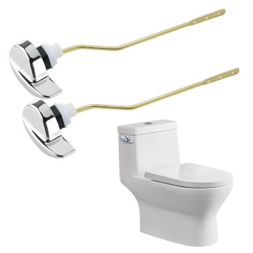 Replacement Toilet Single Flush Handle with Brass Rod and Flush Lever