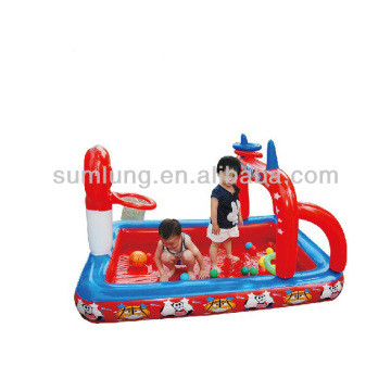 Hot-selling multifunctional paddling pool child inflatable swimming pool with basketball basket gifts ready for you