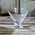 champagne glass set with hammered design