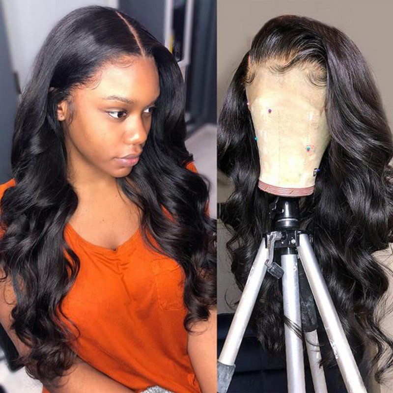 HD Full 360 Lace Frontal Wig Brasil Brasileño Virgen Campo Cabello Humano CABLERA TRANSPARE