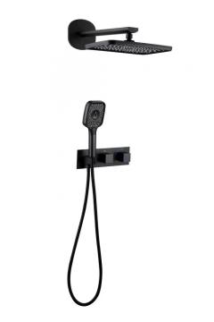 Concealed Shower Set Bathroom Mixer Set with Wall Mounted Combo Set 8 Inch Ceiling Rainfall Shower Head and Hand Held Shower