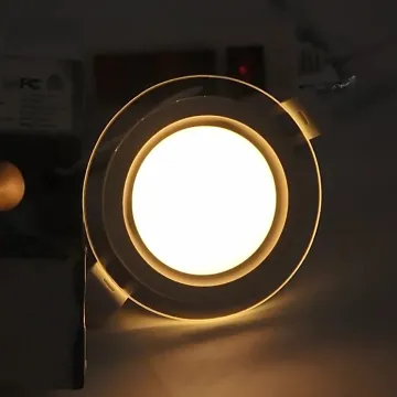Dimmable 4 Inch Recessed LED Ceiling Light with 3CCT Glass Slim Downlight, 110V