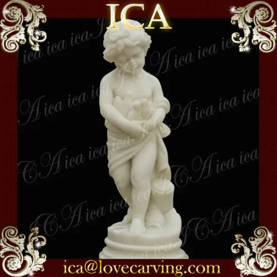 draw white stone boy sculpture perfect figher boy statue