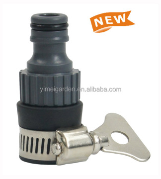 Universal Faucet Adaptor with Adjustable Hose Clamp and Quick Connect