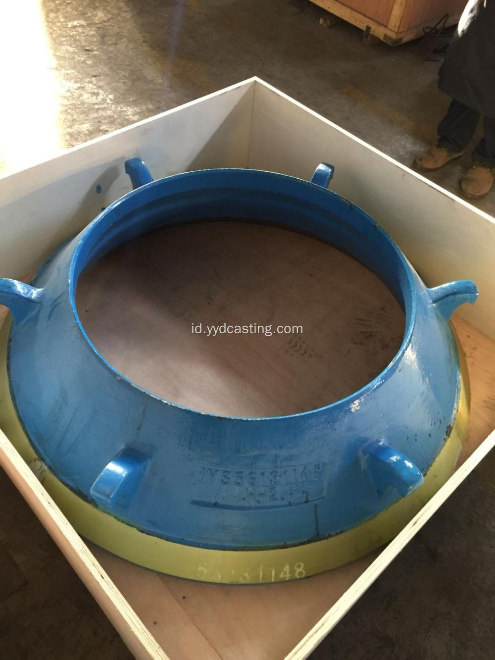 Bowl linner bagian untuk crusher kerucut