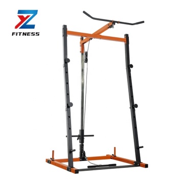 ZYFIT Squat Rack Gym Power Rack with Lat Pull Down Machine