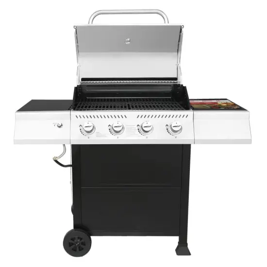 Outdoor Backyard BBQ Grill With Side Burner