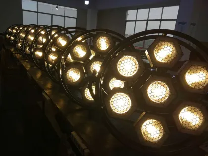 Seven 100W Hexagonal Retro Background Lights