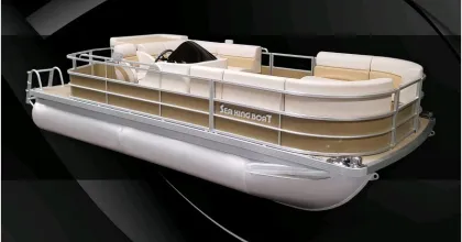 Aluminum Pontoon Boat 19ft 5.8m with Bimini Top for Pleasure and Entertainment