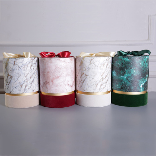 Candle Packaging Marbling Custom Printed Paper Cylinder Box