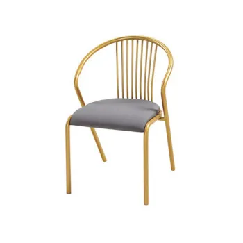 Modern Metal Frame Hollow Back Velvet Cushion Armchair DC-H11
