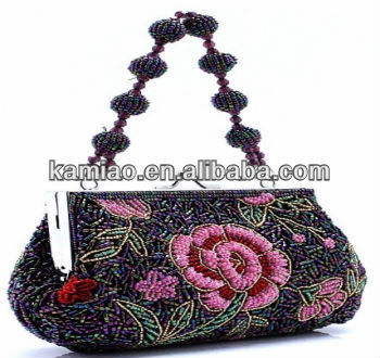 fashion women handmade beaded pearl handbag evening bag