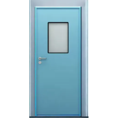 Galvanized steel single-leaf modular lab GMP clean door