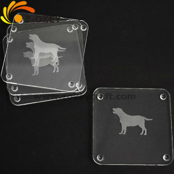 2016 Customize Fancy Pack of 4 acrylic coasters with engrave design