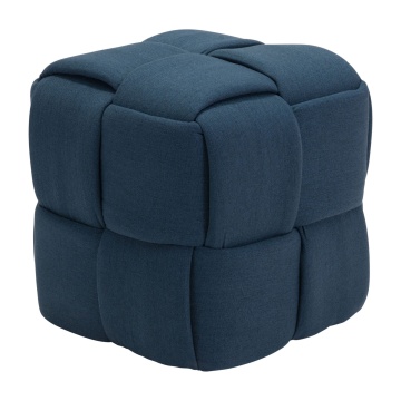 Velvet moderno taburete otomano grande con cheques para sala de estar