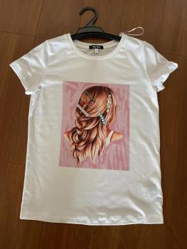 Heat Transfer Printing Round Neck Cotton T-Shirt