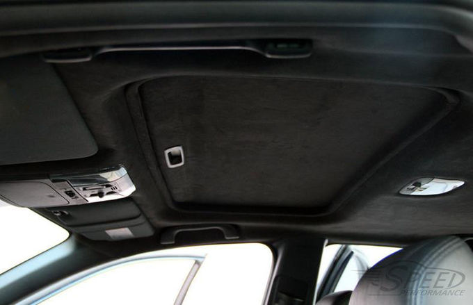 Black Car Interior Polyester Microfiber Suede Fabric Vinyl 0.2mm Thickness 5