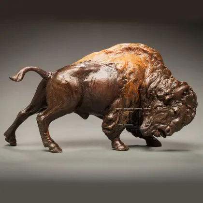 Custom wall decor metal bronze bull head sculpture