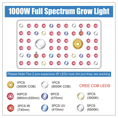 Luce per piante LED COB a spettro completo