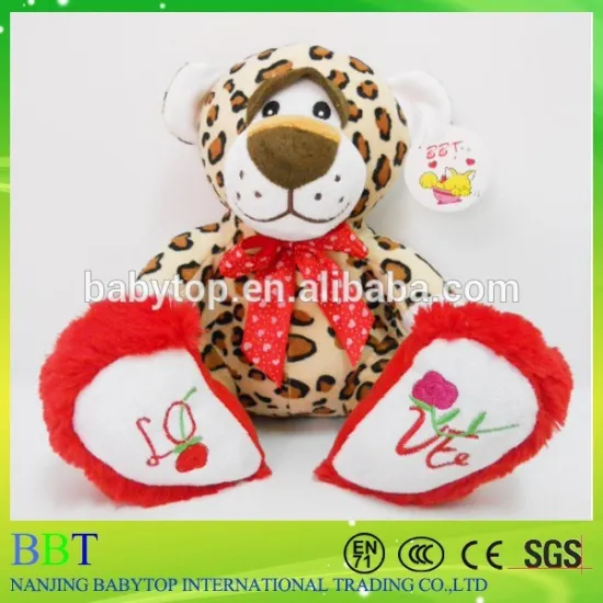 Cute Valentine's Day leopard fabric plush leopard toy