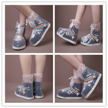 PVC waterproof outdoor women reusable half boot rain shoe cover