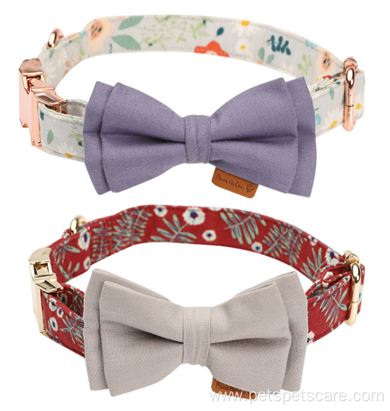 Dog Collar Colorful Bowtie Quick Release Buckle