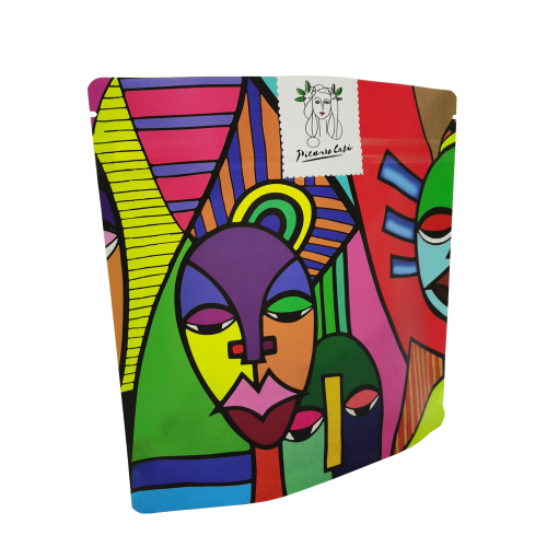 custom printed colorful standup bag for coffee