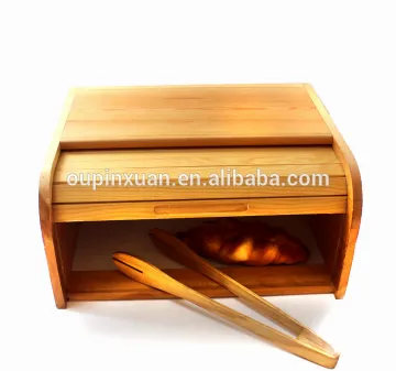 Food grade bamboo bread box,interlocking food storage box bread bin