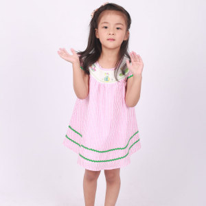 children wholesale smocked golf embroidered dresses