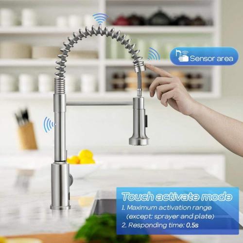 Pull Down Kitchen Faucet Touchless Modern Single Handle Pull Down Sprayer Spring Supplier