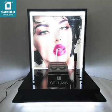 LED Acrylic Counter Display Stand for Cosmetic Makeup