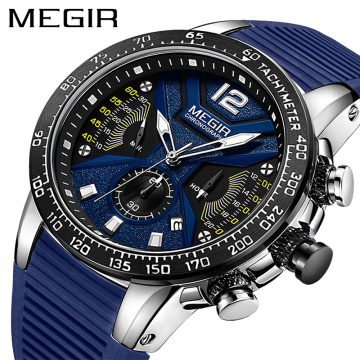 MEGIR 2106 Silicone Sport Chronograph Quartz Watch - Men's Timepiece