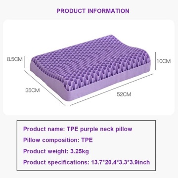 triangle hole flat design TPE purple pillow
