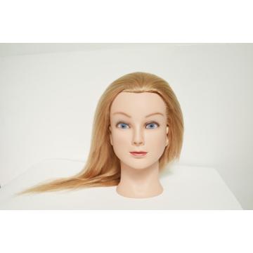 100% HUMAN HAIR GOLD COLOR TRAINING HAIR MANNEQUIN HEADS CAN PERM,BLEACH,CURL,COLOR
