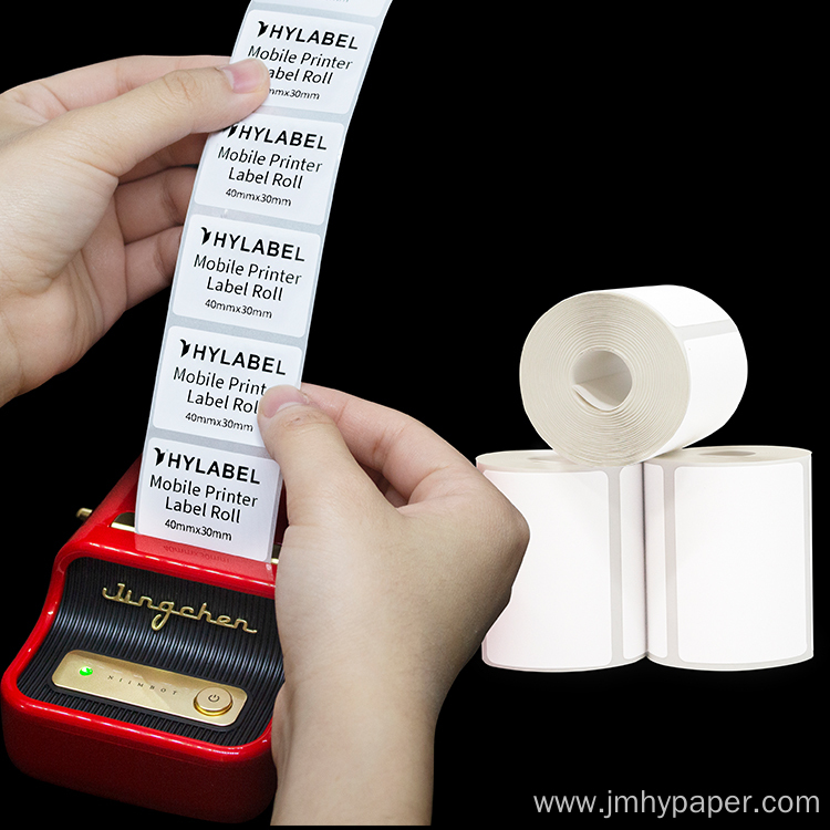 Direct thermal label roll for portable printer use
