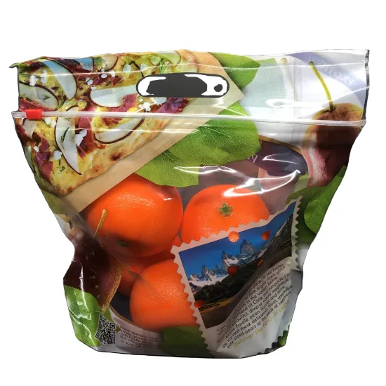 New Arrival Zipper Top Printed Bag Fruit Vegetable Fresh Keeping Packaging Bag Plastic Bag Clear Customized Logo