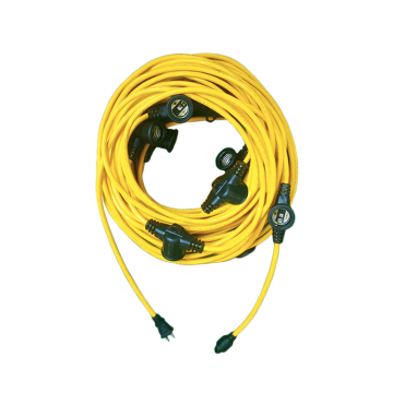 UL Chứng nhận SJTW 14-2 100ft Xây dựng đèn tạm thời ngoài trời với lồng nhựa
