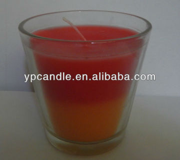 two- tone candle in glass jar,scentd bougie