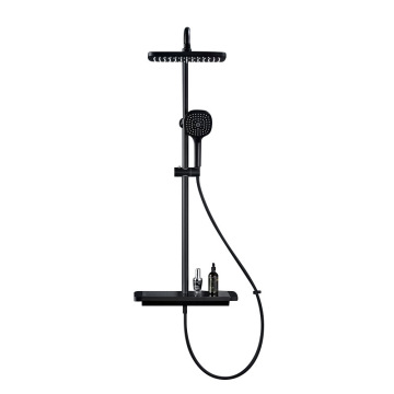 Juego de ducha de baño de batidora negra - grifos de baño y ducha montados en la pared (negro/blanco)
