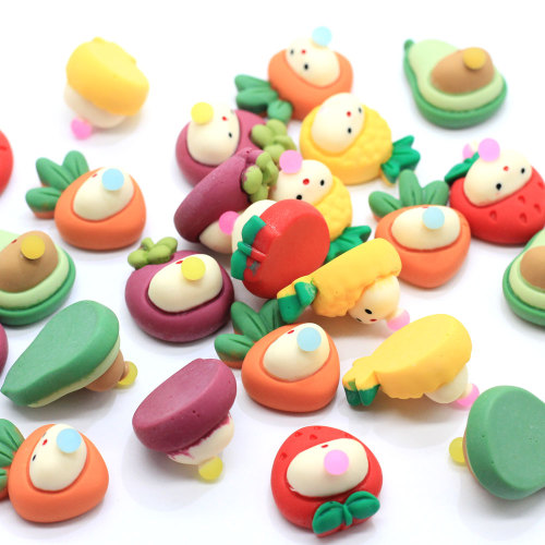 20 * 25mm dessin animé Mini dessin animé légumes bulle soufflant enfants flatback avocat fraise Cabochons bricolage résine autocollants