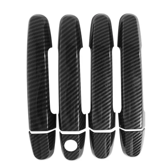 Black Carbon Fiber Door Handle Covers for Toyota Hilux/Vigo Champ 2012-2014