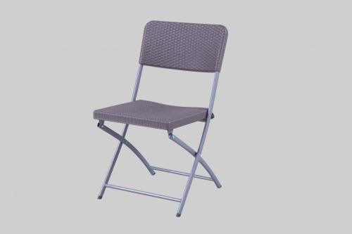 silla plegable de plástico al por mayor con pata de metal