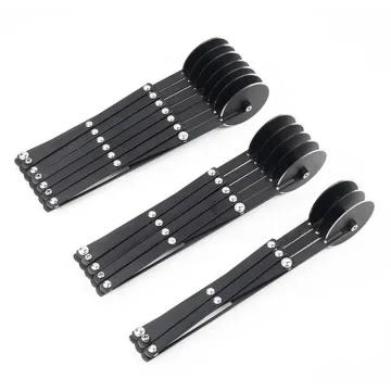 Professional Stainless Steel Pastry Tools Set: Expandable Dough Divider, 5-Wheel Lattice Roller, Bread Slicer & Fondant Cutter