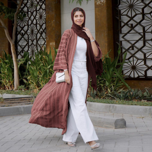 ژاکت کش باف پشمی جلو باز بافتنی رترو کیمونو آبایا